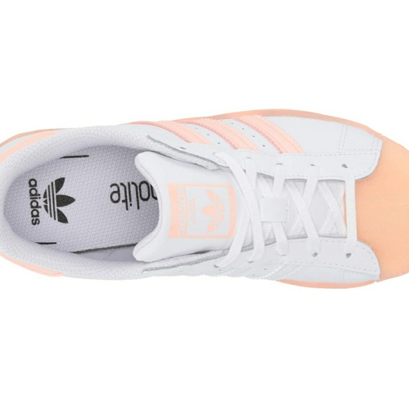 ⭐ADIDAS SUPERSTAR WHITE CORAL CLASSIC SNEAKER NEW⭐ - Picture 4 of 11